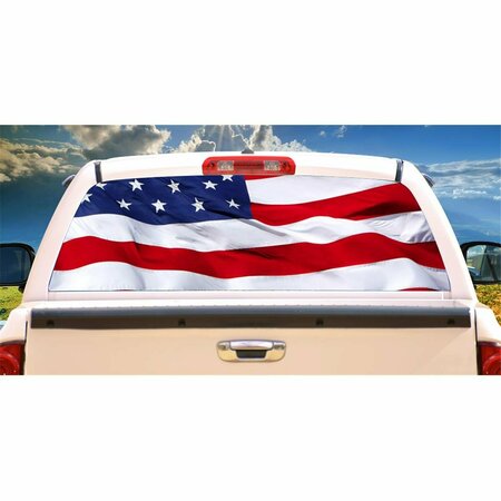 ENTRETENIMIENTO American Flag Rear Window Graphic Truck View Thru Vinyl Back Decal EN2678325
